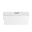 MONDIAZ TURE-DLUX Meuble toilette - 100cm - Talc - EDEN - vasque Ostra - position centrale - 1 trou de robinet SW1104655