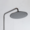 Fortifura Calvi Ensemble de douche pluie - thermostatique - douche principale de 25 cm - flexible en métal - douchette à main - Gunmetal PVD brossé SW1204408