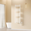 Belrad Radiateur sèche-serviettes électrique - 160x50cm - 900W - raccordement à droite - blanc brillant SW1580317