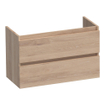 BRAUER Solution Small Wastafelonderkast - 80x39x50cm - 2 softclose greeploze lades - 1 sifonuitsparing - hout - Smoked oak SW393232
