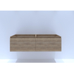 HR badmeubelen matrix meuble sous lavabo 140 cm 2 tiroirs - cadre à poignées - couleur chêne naturel SW233771