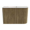 Mondiaz JOYA-DLUX 61.6cm toiletmeubel - ronding rechts kleur Dusk - Wastafel FAYE positie Links Zonder kraangat kleur Ostra. SW1423414