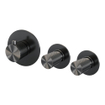 Robinet de baignoire encastré Brauer Gunmetal - ensemble de douche - sortie de 20 cm - avec partie encastrable - 3 boutons avec relief - douchette à main 1 fonction - PVD - gunmetal brossé SW715938