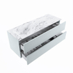 MONDIAZ VICA-DLUX Ensemble meuble de salle de bains - 130cm - meuble sous-vasque clay - 2 tiroirs - vasque encastrée cloud à gauche - sans trous de robinet - version haute 60cm - glace SW1088174