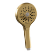 Brauer Gold Carving Robinet baignoire thermostatique bec 20cm avec douchette ronde 3 jets et support Or brossé PVD SW715483
