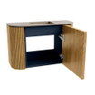 Mondiaz JOYA-DLUX 63.2cm toiletmeubel - ronding links en rechts kleur Oak - Wastafel FAYE positie Midden Zonder kraangat kleur Arena. SW1423888