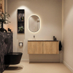MONDIAZ TURE-DLUX Meuble toilette - 120cm - Washed Oak - EDEN - vasque Lava - position gauche - sans trou de robinet SW1104155