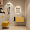 MONDIAZ TURE-DLUX 80cm toiletmeubel Ocher. EDEN wastafel Opalo positie links. Zonder kraangat. SW1104415