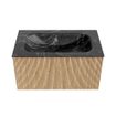 MONDIAZ KURVE-DLUX 80cm Meuble salle de bain - couleur Oak - 1 tiroir - vasque BIG SMALL centre - sans trou de robinet - couleur Lava SW1138144