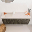 Mondiaz JOYA-DLUX 90cm meuble de salle de bains - couleur Shadow - Vasque FAYE position Gauche 1 trou de robinet couleur Meli. SW1424879