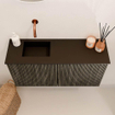 Mondiaz JOYA 80cm toiletmeubel - kleur Shadow - Wastafel FAYE positie Links Zonder kraangat kleur Urban. SW1421540