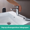 Hansgrohe Metris wastafelkraan met waste chroom 0450906