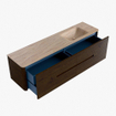 Mondiaz CIRO-DLUX Ensemble de meubles de salle de bains - 180x45x50cm - Vasque en solid surface Saba - 1 bassin à droite - sans trous de robinet - 4 tiroirs - Noyer SW1530715