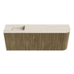 Mondiaz JOYA-DLUX Meuble de salle de bains - 111,6cm - arrondi droit couleur Dusk - Vasque FAYE position Gauche 1 trou de robinet couleur Meli SW1425859