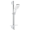 GROHE Rainshower SmartActive 130 Cube Glijstangset - 60cm - vierkante handdouche - 3 straalsoorten - gladde doucheslang - met zeepschaal - chroom/moon white SW472305