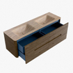 Mondiaz CIRO-DLUX Ensemble de meubles de salle de bains - 150x45x50cm - Vasque solid surface Saba - 2 lavabos double - 2 trous de robinet - 4 tiroirs - Dusk SW1533350