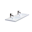 HR badmeubelen Djazz Lavabo - 121x45,5x4cm - 2 trous de robinet - 2 cuves - céramique blanc SW235619