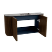 Mondiaz JOYA-DLUX 83.2cm meuble de salle de bains - arrondis gauche et droite couleur Noyer - Vasque FAYE position Milieu 1 trou de robinet couleur Sombra. SW1424764