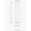 Plieger Perugia designradiator verticaal middenaansluiting 1806x456mm 802W zwart 7252821