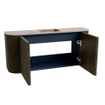 Mondiaz JOYA-DLUX 93.2cm toiletmeubel - ronding links en rechts kleur Shadow - Wastafel FAYE positie Midden 1 kraangat kleur Saba. SW1425159