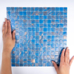 The Mosaic Factory Amsterdam mozaïektegel - 32.2x32.2cm - wand en vloertegel - Vierkant - Glas Blue glans SW62142