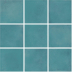 The mosaic factory kasba carreau de mosaïque 9,7x9,7x0,65cm carreaux de sol et de mur pour intérieur et extérieur carré porcelaine mat bleu océan SW798759