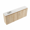 MONDIAZ TURE-DLUX Meuble toilette - 120cm - Washed Oak - EDEN - vasque Ostra - position gauche - 1 trou de robinet SW1105139