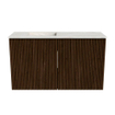 Mondiaz JOYA-DLUX 70cm toiletmeubel - kleur Walnut - Wastafel FAYE positie Links 1 kraangat kleur Ostra. SW1422631