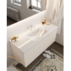 Mondiaz VICA ensemble de meuble de salle de bain - 120cm - meuble sous lavabo lin - 2 tiroirs - lavabo denia milieu - 1 trou de robinet - miroir LED - version XL 60cm haut SW1098335