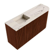 Mondiaz JOYA-DLUX 81.6cm toiletmeubel - ronding rechts kleur Ruby - Wastafel FAYE positie Links 1 kraangat kleur Nata. SW1426262