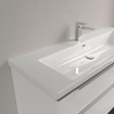 Villeroy & boch subway 3.0 meuble lavabo 130x47x17cm rectangle 1 trou pour robinet avec trou de trop-plein blanc alpin gloss ceramic+ SW702138