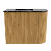 Mondiaz JOYA-DLUX 51.6cm meuble de toilette - arrondi droit couleur Chêne - Vasque FAYE position Gauche 1 trou de robinet couleur Lava. SW1422058