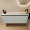 MONDIAZ TURE-DLUX Meuble toilette - 120cm - Greey - EDEN - vasque Opalo - position droite - 1 trou de robinet SW1104356