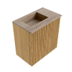 Mondiaz JOYA-DLUX 40cm toiletmeubel - kleur Oak - Wastafel FAYE positie Links 1 kraangat kleur Saba. SW1424136