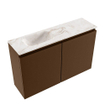 MONDIAZ TURE-DLUX Meuble toilette - 80cm - Rust - EDEN - vasque Frappe - position gauche - 1 trou de robinet SW1103003