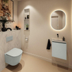 MONDIAZ TURE-DLUX Meuble salle de bain - 40cm - Greey - EDEN - vasque Opalo - position centrale - sans trou de robinet SW1104321