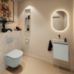 MONDIAZ TURE-DLUX Meuble toilette - 40cm - Greey - EDEN - vasque Opalo - position centrale - sans trou de robinet SW1104321