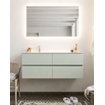 Mondiaz VICA ensemble de meuble de salle de bain - 120cm - meuble sous-vasque greey - 4 tiroirs - lavabo moon gauche - 1 trou de robinet - version XL 60cm de haut SW1090901