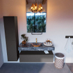 Mondiaz ALAN-DLUX Ensemble de meuble - 120cm - meuble Dark grey mat - 1 tiroir - Lavabo Cloud Lava suspendu - vasque Centre - 1 trou de robinet SW808190