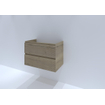 Hr badmeubelen infinity meuble de lavabo 80x44.8x55cm façade 3d 2 tiroirs sans poignée chêne français SW748639