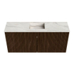 Mondiaz JOYA-DLUX 90cm meuble de salle de bains - couleur Walnut - Vasque FAYE position Milieu 1 trou de robinet couleur Ostra. SW1422633