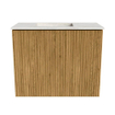 Mondiaz JOYA-DLUX 50cm toiletmeubel - kleur Oak - Wastafel FAYE positie Links 1 kraangat kleur Ostra. SW1422232