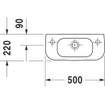 Duravit D Code lave-mains 50x22cm avec trou de robinet à droite blanc 0315107
