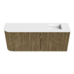 Mondiaz JOYA 101.6cm meuble de salle de bains - arrondi gauche couleur Dusk - Vasque FAYE position Droite 1 trou de robinet couleur Talc. SW1421599