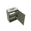 MONDIAZ TURE-DLUX Meuble de toilettes 40 cm Army. Lavabo EDEN Glace position centrale. Sans trou de robinet. SW1103159