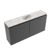 MONDIAZ TURE-DLUX Meuble WC 100 cm Dark Grey. Lavabo EDEN Glace position milieu. Avec 1 trou de robinet. SW1103235