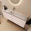 MONDIAZ TURE-DLUX Meuble toilette - 120cm - Rosee - EDEN - vasque Glace - position centrale - sans trou de robinet SW1103536
