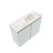 MONDIAZ TURE-DLUX Meuble toilette - 60cm - Greey - EDEN - vasque Frappe - position droite - 1 trou de robinet SW1102788