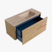 Mondiaz CIRO-DLUX Ensemble de meubles de salle de bains - 110x45x50cm - lavabo en solid surface Saba - 1 vasque à droite - sans trous de robinet - 2 tiroirs - Chêne SW1531273