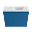 MONDIAZ TURE-DLUX Meuble toilette - 60cm - Jeans - EDEN - vasque Opalo - position droite - 1 trou de robinet SW1104361